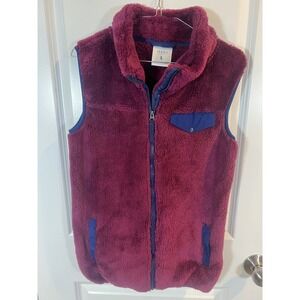 Serra Womens Vest High-Pile Fleece Burgundy L